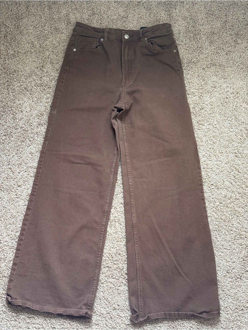 Divided Brown High-Waist Wide-Leg Jeans